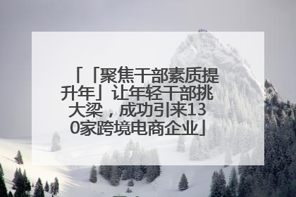 「聚焦干部素质提升年」让年轻干部挑大梁，成功引来130家跨境电商企业