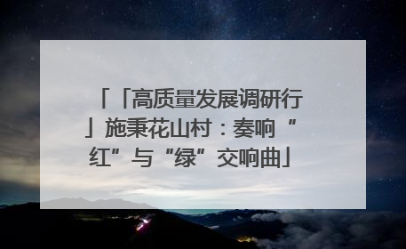 「高质量发展调研行」施秉花山村：奏响“红”与“绿”交响曲