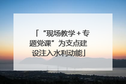 “现场教学＋专题党课”为支点建设注入水利动能