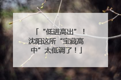 “低进高出”！沈阳这所“宝藏高中”太低调了！