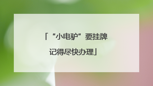 “小电驴”要挂牌 记得尽快办理