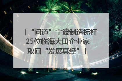 “问道”宁波制造标杆 25位临海大田企业家取回“发展真经”