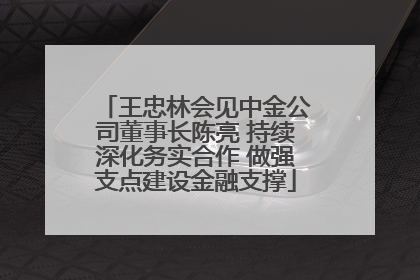 王忠林会见中金公司董事长陈亮 持续深化务实合作 做强支点建设金融支撑