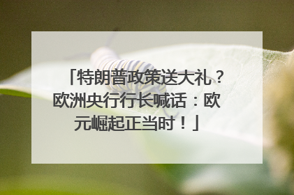 特朗普政策送大礼？欧洲央行行长喊话：欧元崛起正当时！
