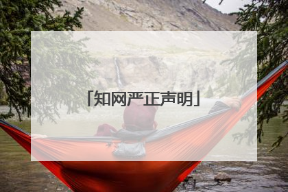 知网严正声明