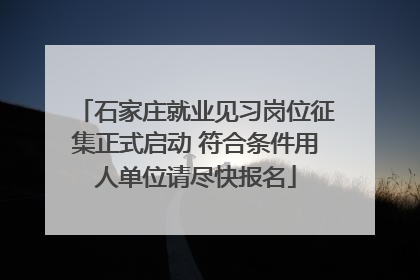 石家庄就业见习岗位征集正式启动 符合条件用人单位请尽快报名