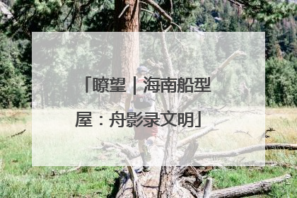 瞭望｜海南船型屋：舟影录文明