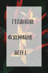 甘肃省夏收夏种陆续展开