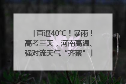 直逼40℃！暴雨！高考三天，河南高温、强对流天气“齐聚”
