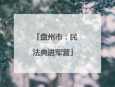 盘州市：民法典进军营