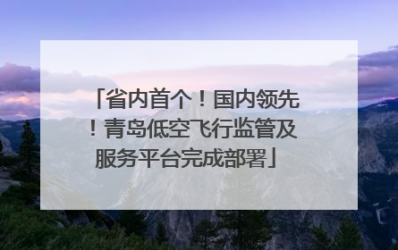 省内首个！国内领先！青岛低空飞行监管及服务平台完成部署