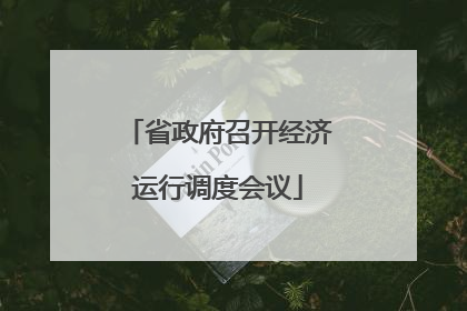 省政府召开经济运行调度会议