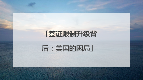 签证限制升级背后：美国的困局