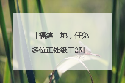 福建一地，任免多位正处级干部