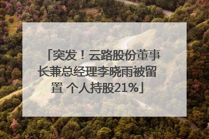 突发！云路股份董事长兼总经理李晓雨被留置 个人持股21%