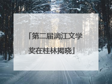 第二届漓江文学奖在桂林揭晓