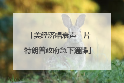 美经济唱衰声一片 特朗普政府急下通牒