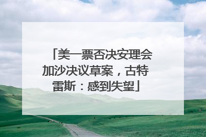 美一票否决安理会加沙决议草案，古特雷斯：感到失望