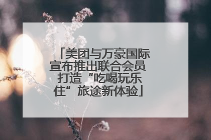 美团与万豪国际宣布推出联合会员 打造“吃喝玩乐住”旅途新体验