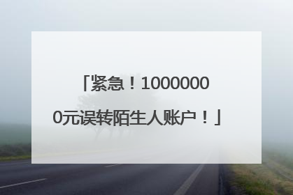 紧急！10000000元误转陌生人账户！