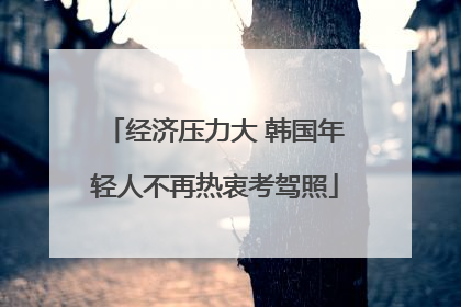 经济压力大 韩国年轻人不再热衷考驾照