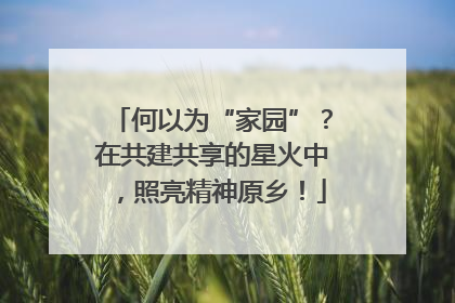 何以为“家园”？在共建共享的星火中，照亮精神原乡！