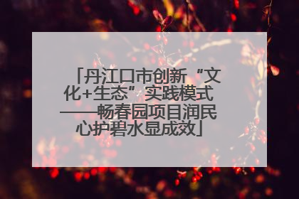 丹江口市创新“文化+生态”实践模式——畅春园项目润民心护碧水显成效