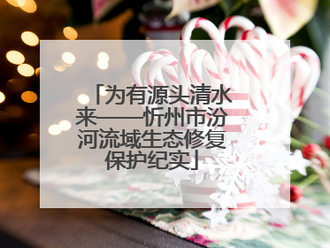 为有源头清水来——忻州市汾河流域生态修复保护纪实