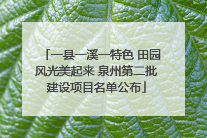 一县一溪一特色 田园风光美起来 泉州第二批建设项目名单公布