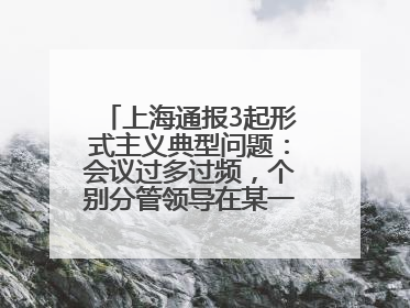 上海通报3起形式主义典型问题：会议过多过频，个别分管领导在某一天同一时段需参加3个会议