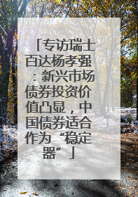 专访瑞士百达杨孝强：新兴市场债券投资价值凸显，中国债券适合作为“稳定器”