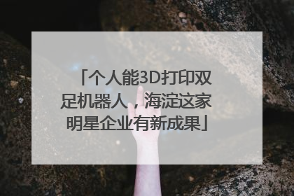 个人能3D打印双足机器人，海淀这家明星企业有新成果