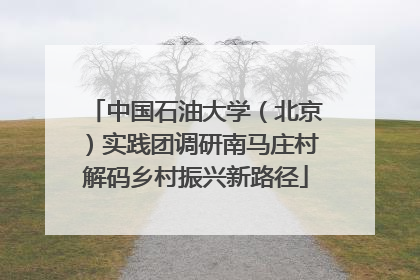 中国石油大学（北京）实践团调研南马庄村解码乡村振兴新路径