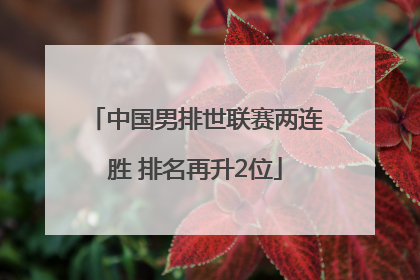 中国男排世联赛两连胜 排名再升2位