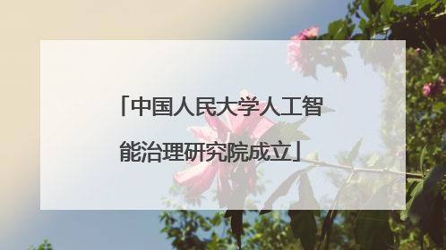 中国人民大学人工智能治理研究院成立