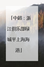 中超：浙江俱乐部绿城平上海海港