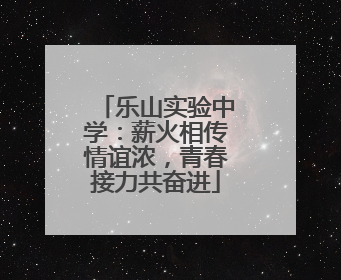 乐山实验中学：薪火相传情谊浓，青春接力共奋进