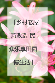 乡村老屋巧改造 民众乐享田园慢生活