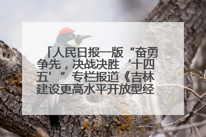 人民日报一版“奋勇争先，决战决胜‘十四五’”专栏报道《吉林建设更高水平开放型经济新体制》