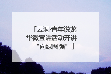 云洞·青年说龙华微宣讲活动开讲“向绿图强”