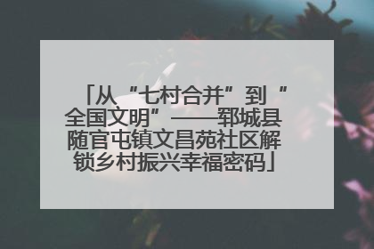从“七村合并”到“全国文明”——郓城县随官屯镇文昌苑社区解锁乡村振兴幸福密码