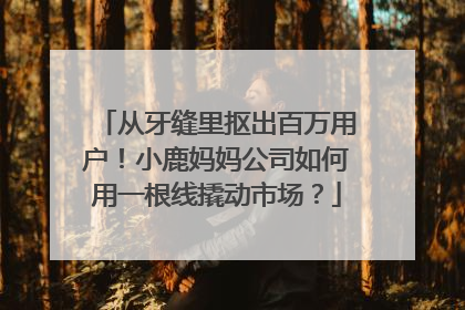 从牙缝里抠出百万用户！小鹿妈妈公司如何用一根线撬动市场？