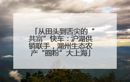 从田头到舌尖的“共富”快车：沪湖供销联手，湖州生态农产“圈粉”大上海