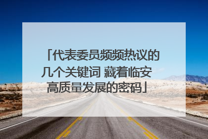 代表委员频频热议的几个关键词 藏着临安高质量发展的密码