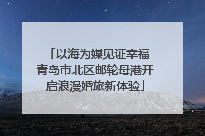 以海为媒见证幸福 青岛市北区邮轮母港开启浪漫婚旅新体验