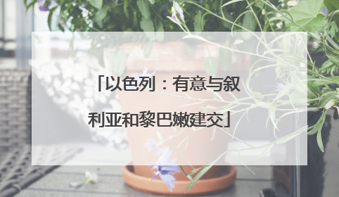 以色列：有意与叙利亚和黎巴嫩建交