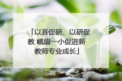 以赛促研、以研促教 峨眉一小促进新教师专业成长
