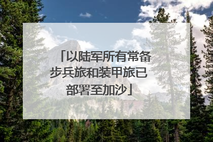 以陆军所有常备步兵旅和装甲旅已部署至加沙