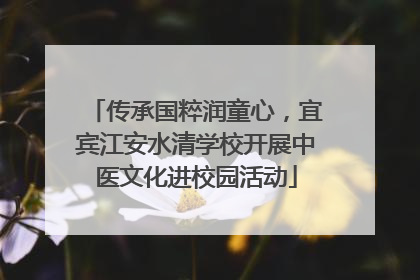传承国粹润童心，宜宾江安水清学校开展中医文化进校园活动
