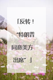 反转！“特朗普同意美方出席”